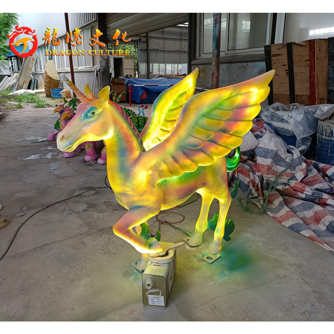 2022 customized shining Simulation Large size sculpture animatronic unicorn for decoration