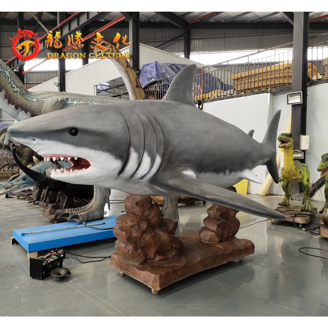 Large Aniamtronic Marine Creatures  Outdoor Theme Park Equipment Realistic Animatronic Shark Mechanical Animal Model