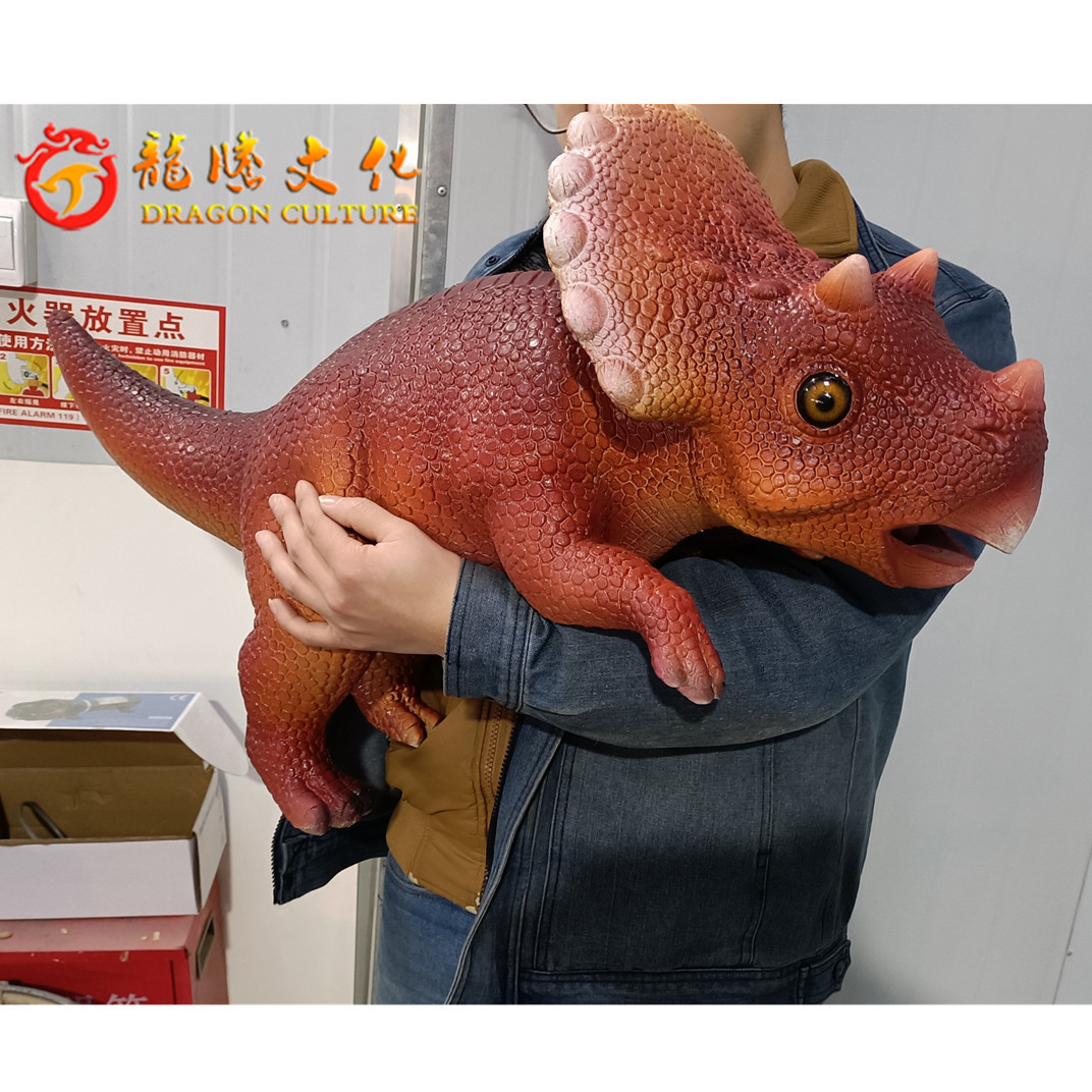 Hand Control Baby Animatronic Dinosaur Triceratops Puppet for Sale