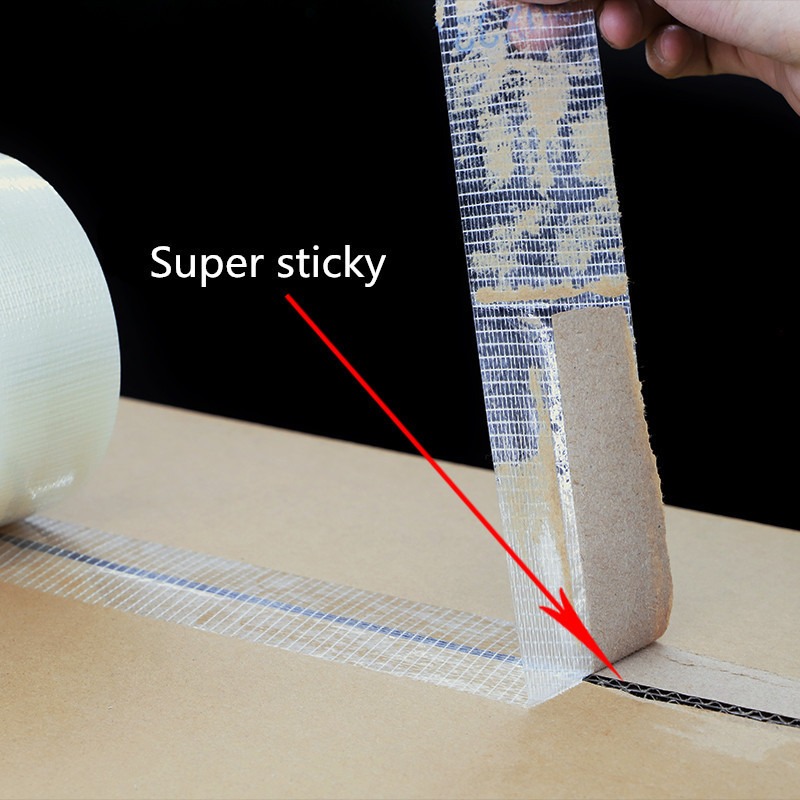 Super-adhesive fiber glass mesh adhesive tape heavy-duty packaging glass fiber reinforced tape