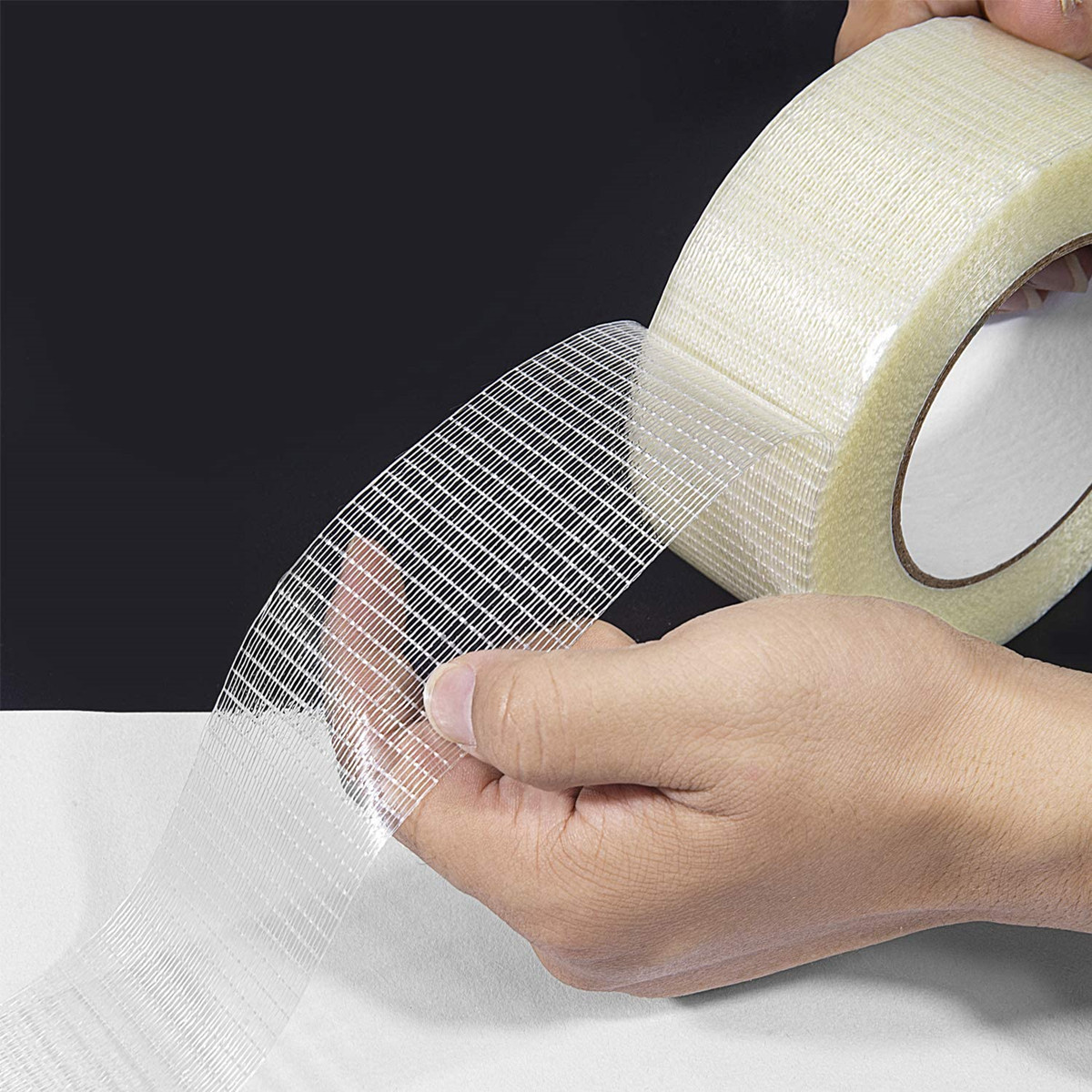 Super-adhesive fiber glass mesh adhesive tape heavy-duty packaging glass fiber reinforced tape