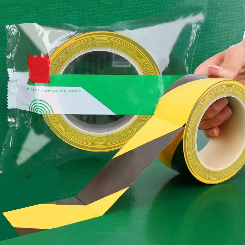 China price pvc warning tape yellow black floor marking white tape jumbo roll