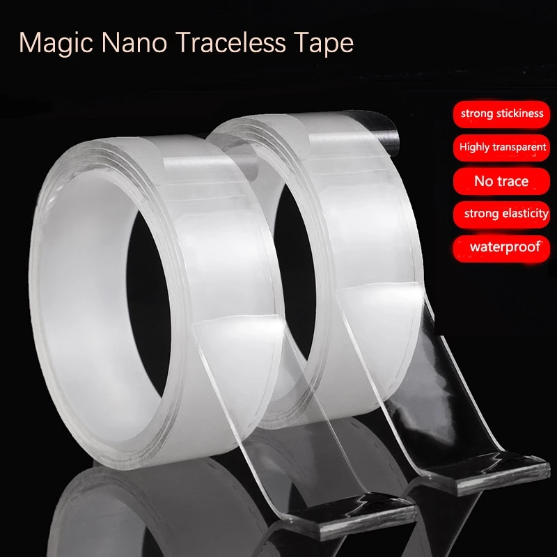 Transparent nano traceless double-side tape washable removable double sided nano tape reusable nano tape strong adhesive