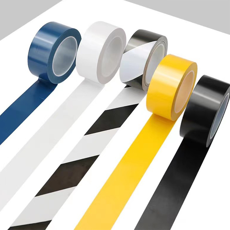 China price pvc warning tape yellow black floor marking white tape jumbo roll