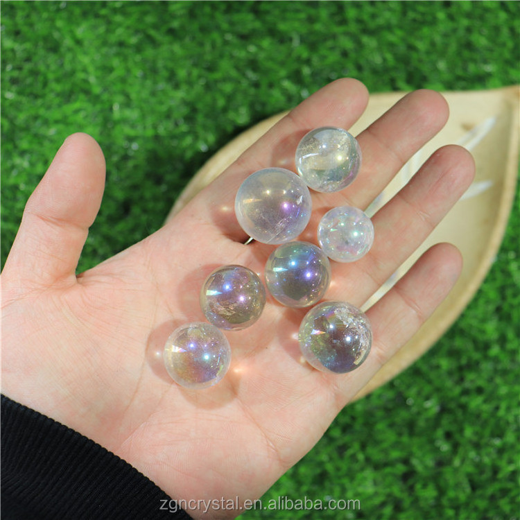 Robin Crystal Wholesale Natural Rainbow Crystal Ball Clear Quartz Sphere Aura Angel rainbow sphere for Chakra healing