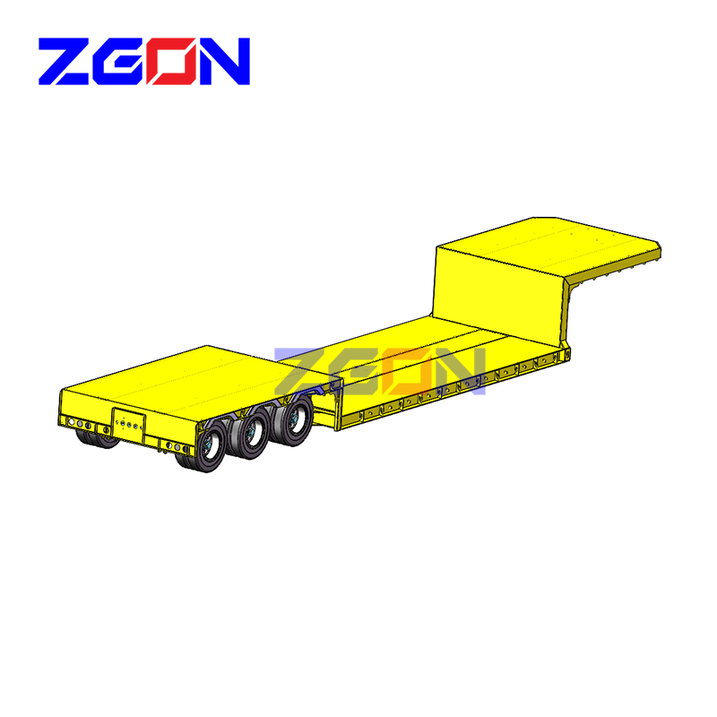 Heavy Duty 4 Axle Dolly Gooseneck Lowbed Semi Trailer