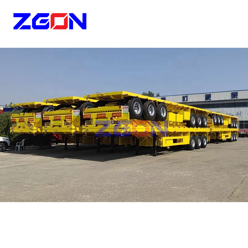 40ft 40 ton Flatbed semi trailer container flatbed semi trailer chassis 40 ft shipping container trailer