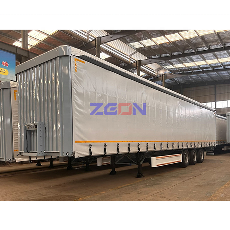 3 Axles Curtain Side Enclosed Box Van Semi Trailer With PVC Fabric Tarpaulin Roller Shutters