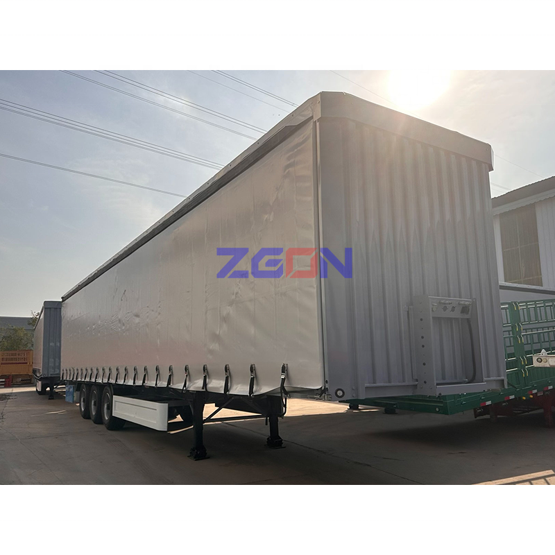 3 Axles Curtain Side Enclosed Box Van Semi Trailer With PVC Fabric Tarpaulin Roller Shutters