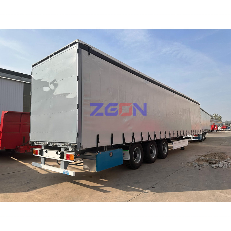 3 Axles Curtain Side Enclosed Box Van Semi Trailer With PVC Fabric Tarpaulin Roller Shutters