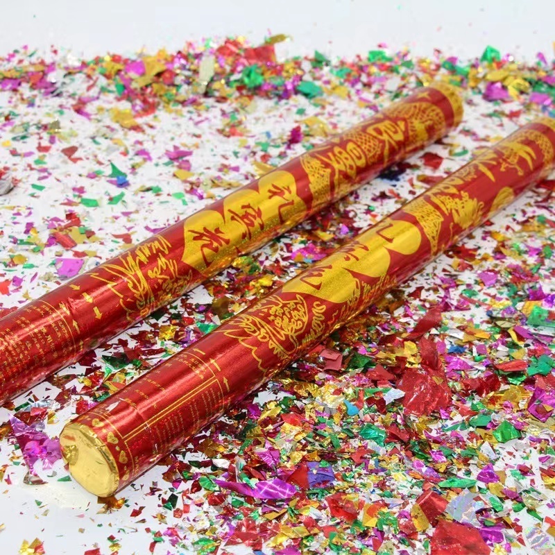 Hand Spinning Gun Spray Tube Wedding Party Hand Holding Confetti Fireworks Kids 30cm Firecracker & Fireworks Mixed Color Carton