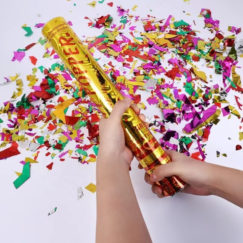 Hand Spinning Gun Spray Tube Wedding Party Hand Holding Confetti Fireworks Kids 30cm Firecracker & Fireworks Mixed Color Carton