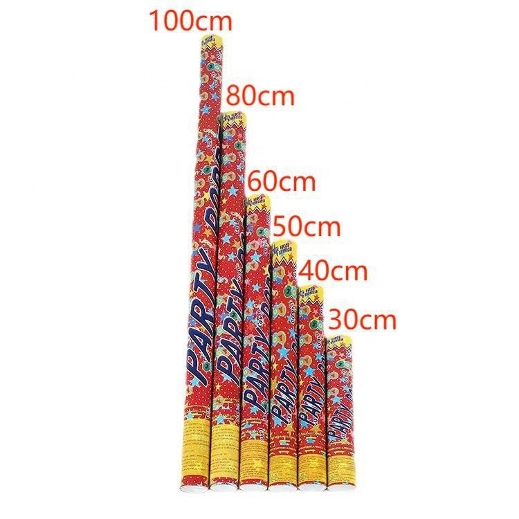 2024 New 50cm Wedding  Party  Hand Holding Confetti Fireworks Kids Hand Spinning Gun Spray Tube Shooter Pop Push Up Confetti