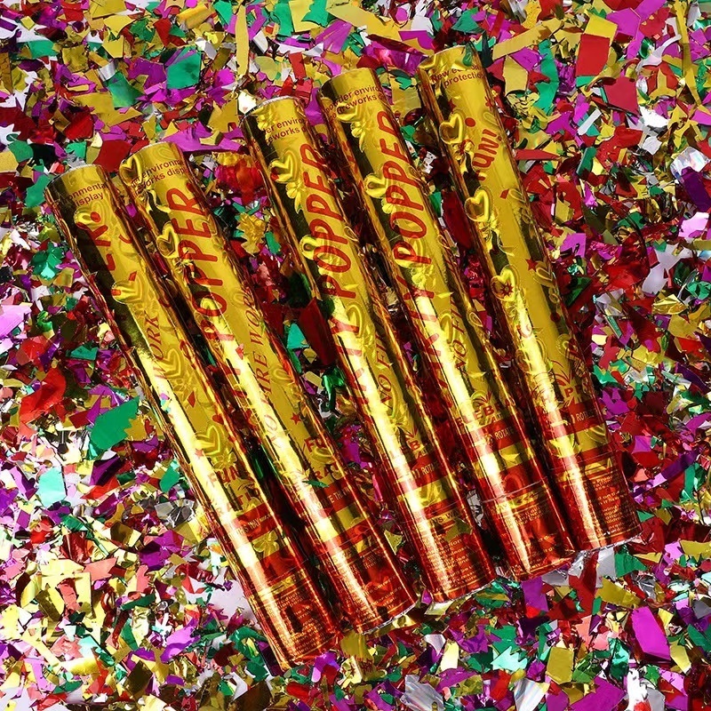 Hand Spinning Gun Spray Tube Wedding Party Hand Holding Confetti Fireworks Kids 30cm Firecracker & Fireworks Mixed Color Carton