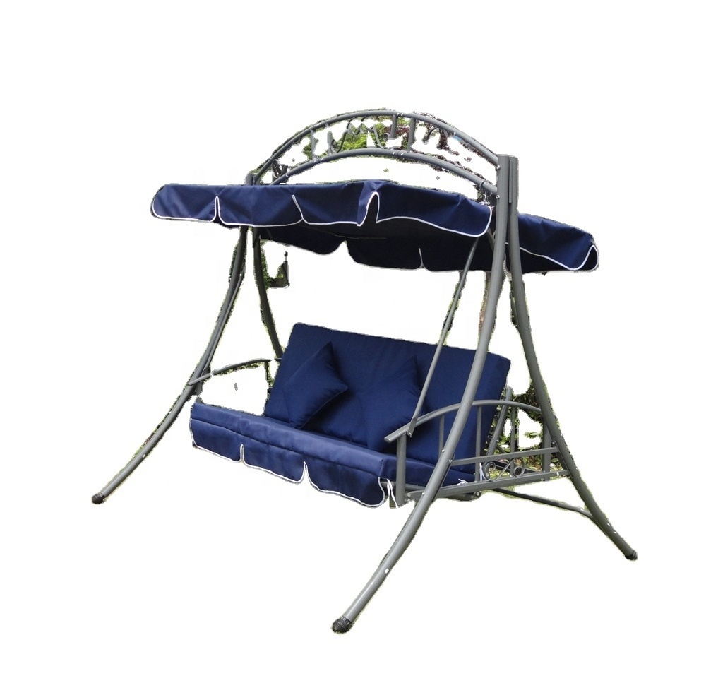 Outdoor Patio Swing Chair, Converting Swing Glider Canopy Hammock w/Adjustable Backrest and Canopy, Removable Cushions for Porch