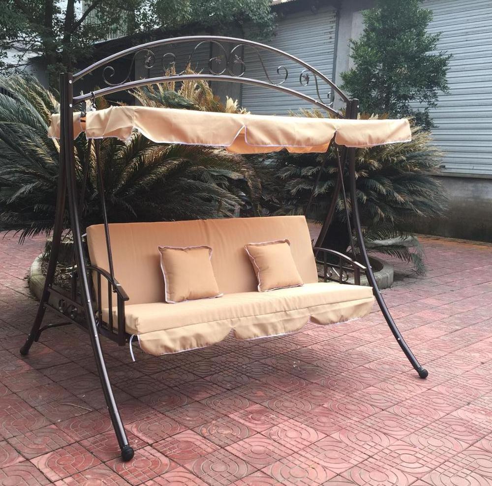 Outdoor Patio Swing Chair, Converting Swing Glider Canopy Hammock w/Adjustable Backrest and Canopy, Removable Cushions for Porch