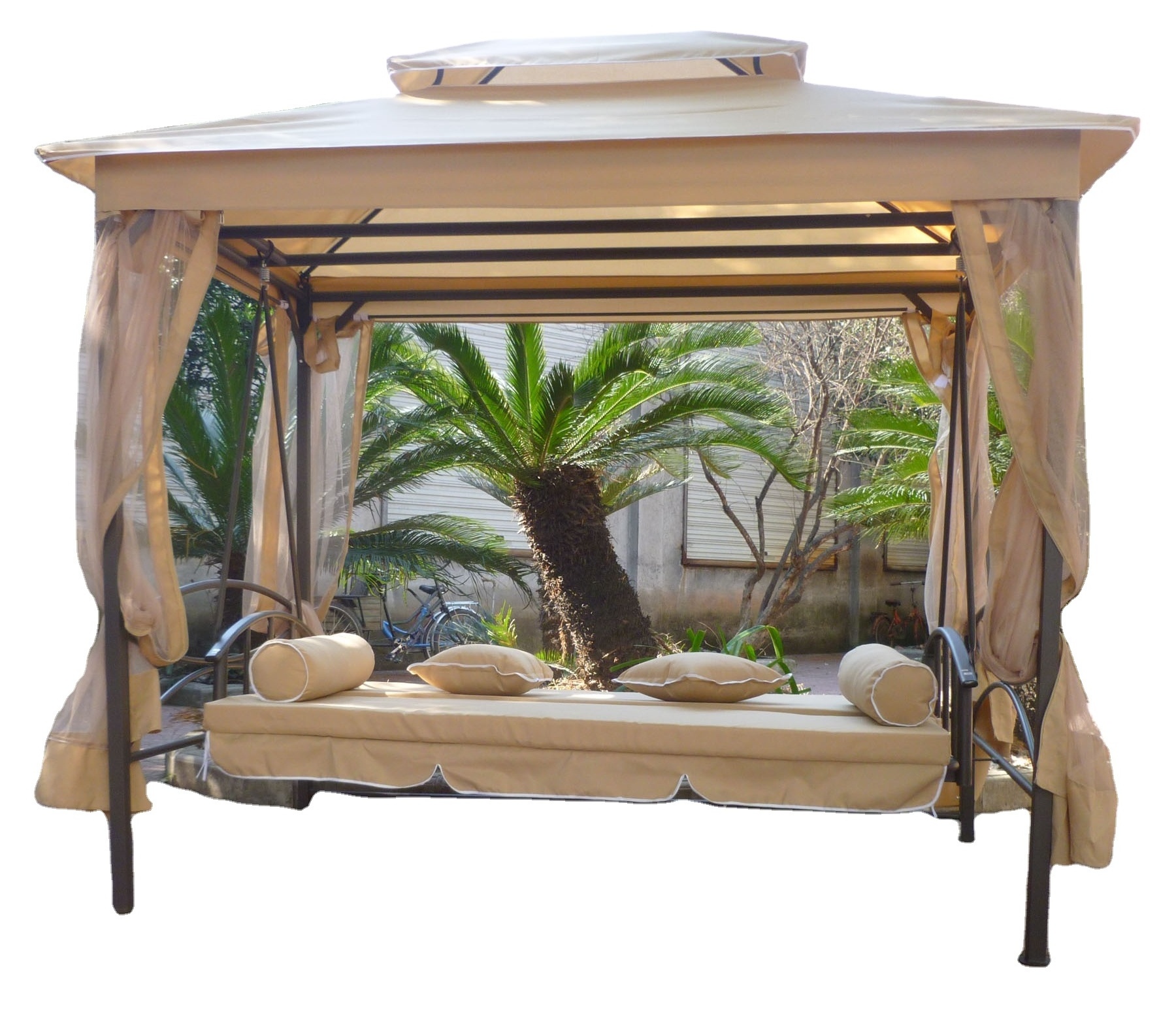 Luxury gazebo swing chair and bed