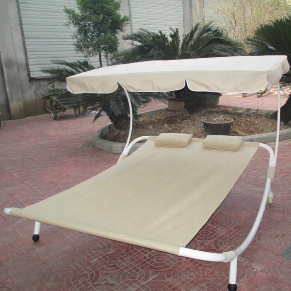 Outdoor Patio Sun bed sun lounger with Cushions and Wheels for swimming pool