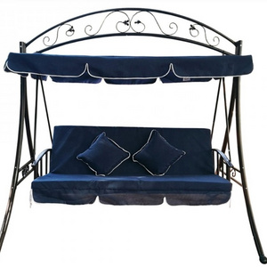 3 Seat Deluxe Outdoor Patio Porch Swing with Weather Resistant Steel Frame And Adjustable Tilt Canopy