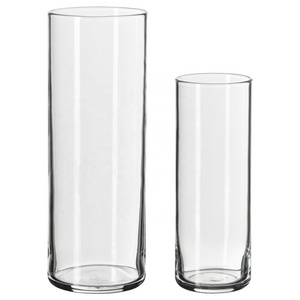 wholesale homeware cheap clear elegant cylinder customized glass vase for decoration