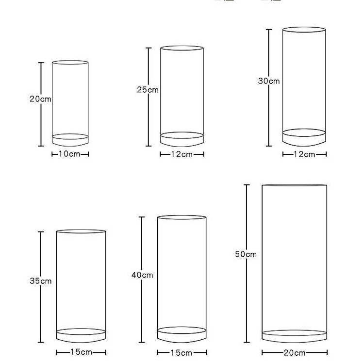 Wedding party decoration popular borosilicate transparent cylinder glass candle holders