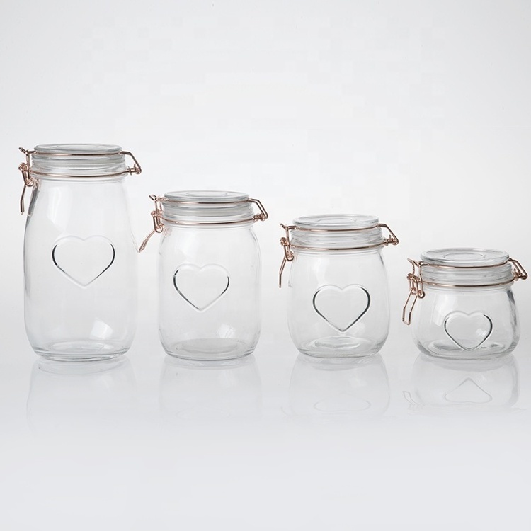 Small Decorative Kitchenware Clear Glass Jars Mason Storage Jars