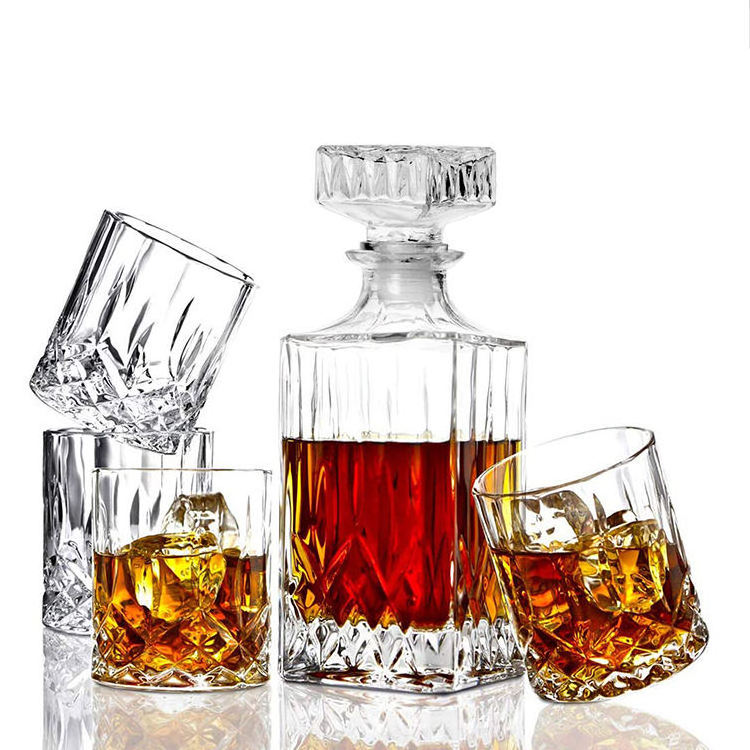 Wine glass set whiskey vodka and bourbon crystal glass decanter bottle with glasses