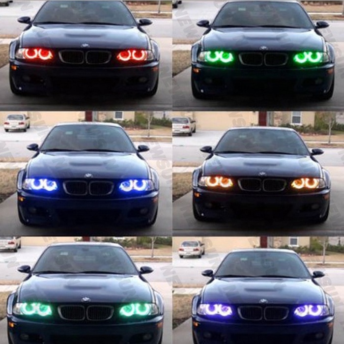 Factory Angle Eye For E39 E92 E90 E87 E46 E60 RGB 7 Inch LED Headlight Motorcycle Light H8 LED Marker Auto Halo Ring