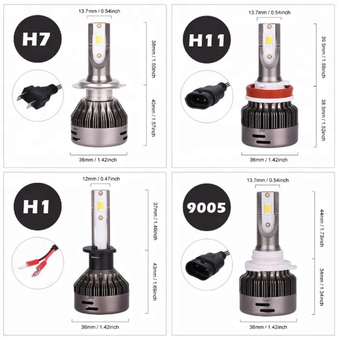 120W 10000LM H4 9003 HB2 Adjustable Beam Led Headlight Bulb H11 H7 9005 9006 C7 3570 CSP Auto Led Headlight