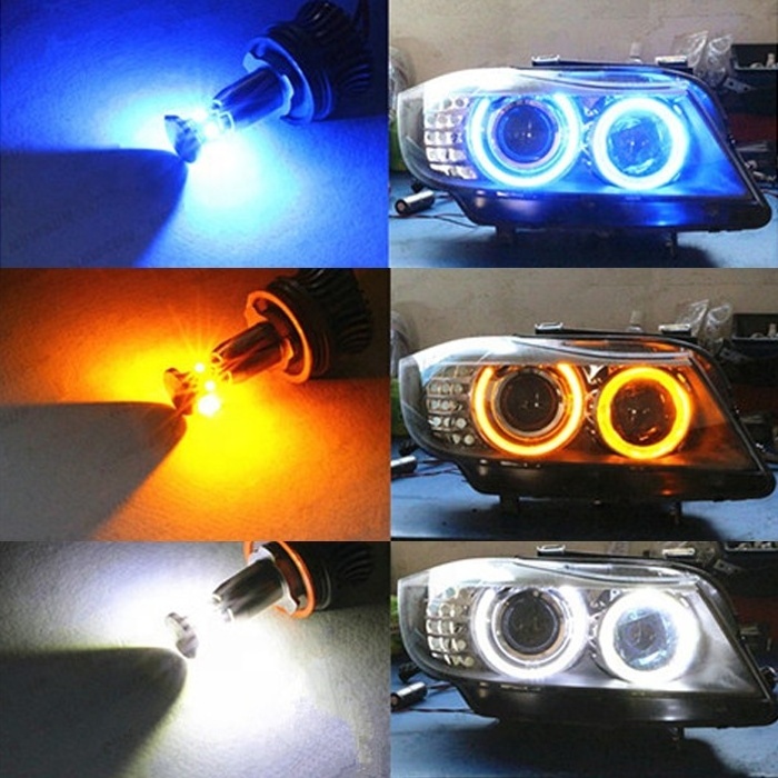 Factory Angle Eye For E39 E92 E90 E87 E46 E60 RGB 7 Inch LED Headlight Motorcycle Light H8 LED Marker Auto Halo Ring