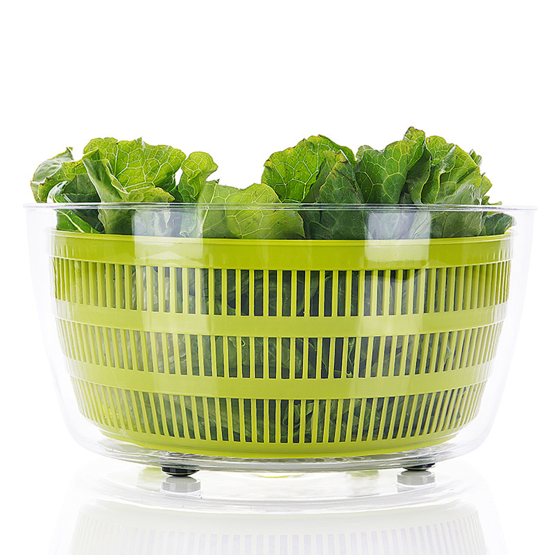 Multifunction Manual Salad Spinner Eco-Friendly Plastic Vegetable Washer with Good Grips for Kitchen Use