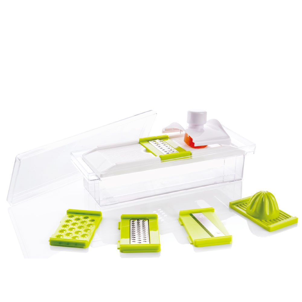 6 in 1 Plastic Vegetable Slicer Manual Orange Juicer Mini Vegetable Shredder Multi Kitchen Grater