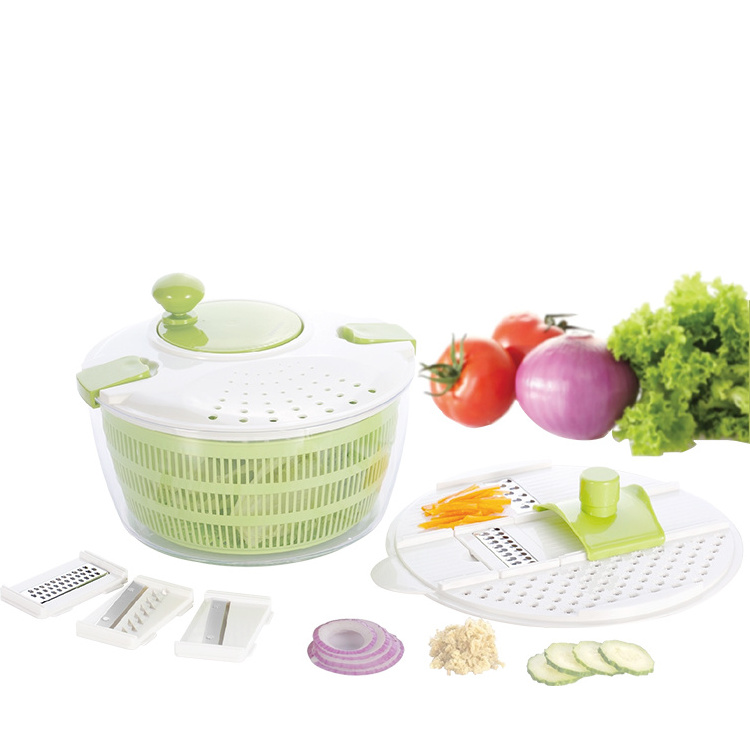 7 in 1 Multi Salad Set Manual 4L Vegetable Slicer Shredder - Mini Carrot Grater - Vegetable Dryer Salad Spinner