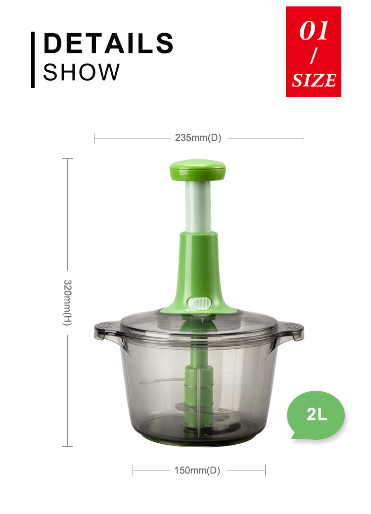 Speedy Kitchen Gadget Hand-Slap Chopper Garlic Press and Slicer for Salad Vegetable Onion Fruit-Multi-Use Food Chopper