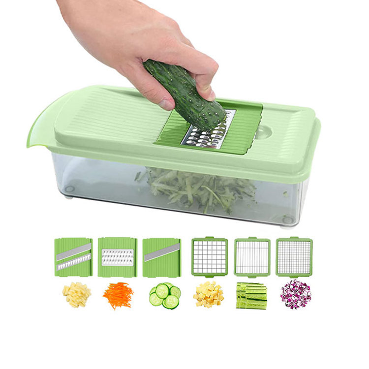 smile mom Kitchen Dicer 6 in 1 Vegetable and Fruits Chopper Dicer Grater Cutter Mandolin Slicer