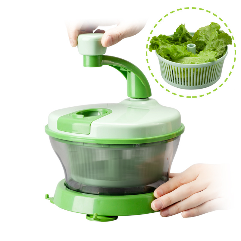 Multifunction Hnad Manual Salad Spinner Vegetable Dryer Food Processor with Chopper