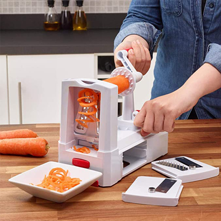 5 in 1 Vegetable Ribbon Cutter - Slicer Angel Hair - Curly Fries - Spaghetti & Fettuccine Maker - Food Potato Slicer Spiralizer