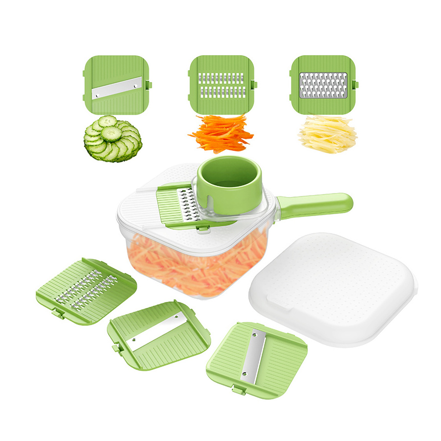 Kitchen Salad Tools Manual Vegetable Cutter Fruit Vegetable Washer Drainer Handle Garlic Cheese Grater Slicer Julienne Shredder