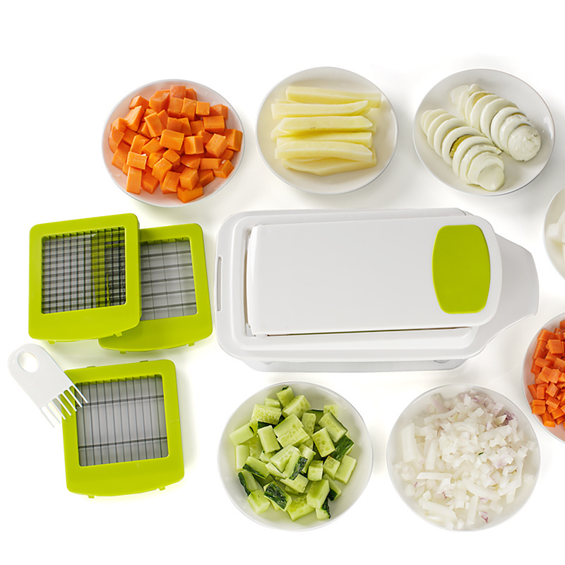 Multi 11 in 1 Vegetable Dicer Set - Kitchen Accessories - Vegetable Shredder & Grater - Manual Mandoline Slicer