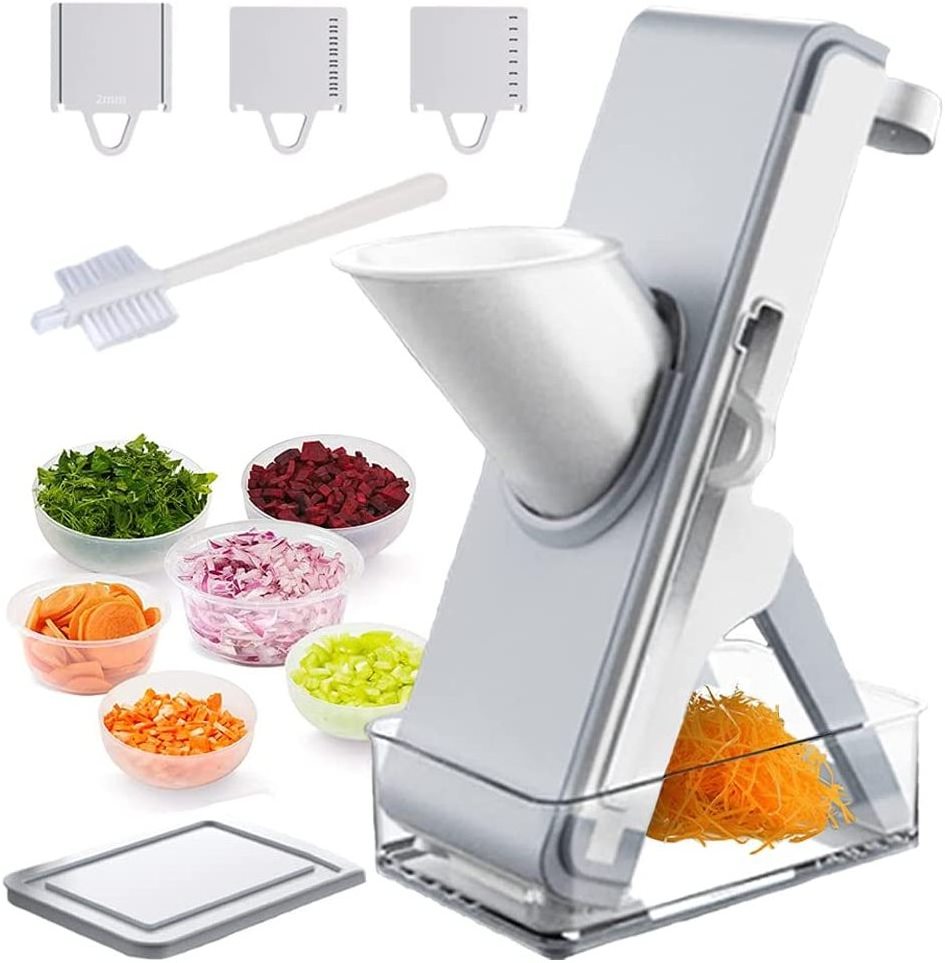 Smile mom 3 in 1 multi-function adjustable mandoline slicer safe vegetable slicer