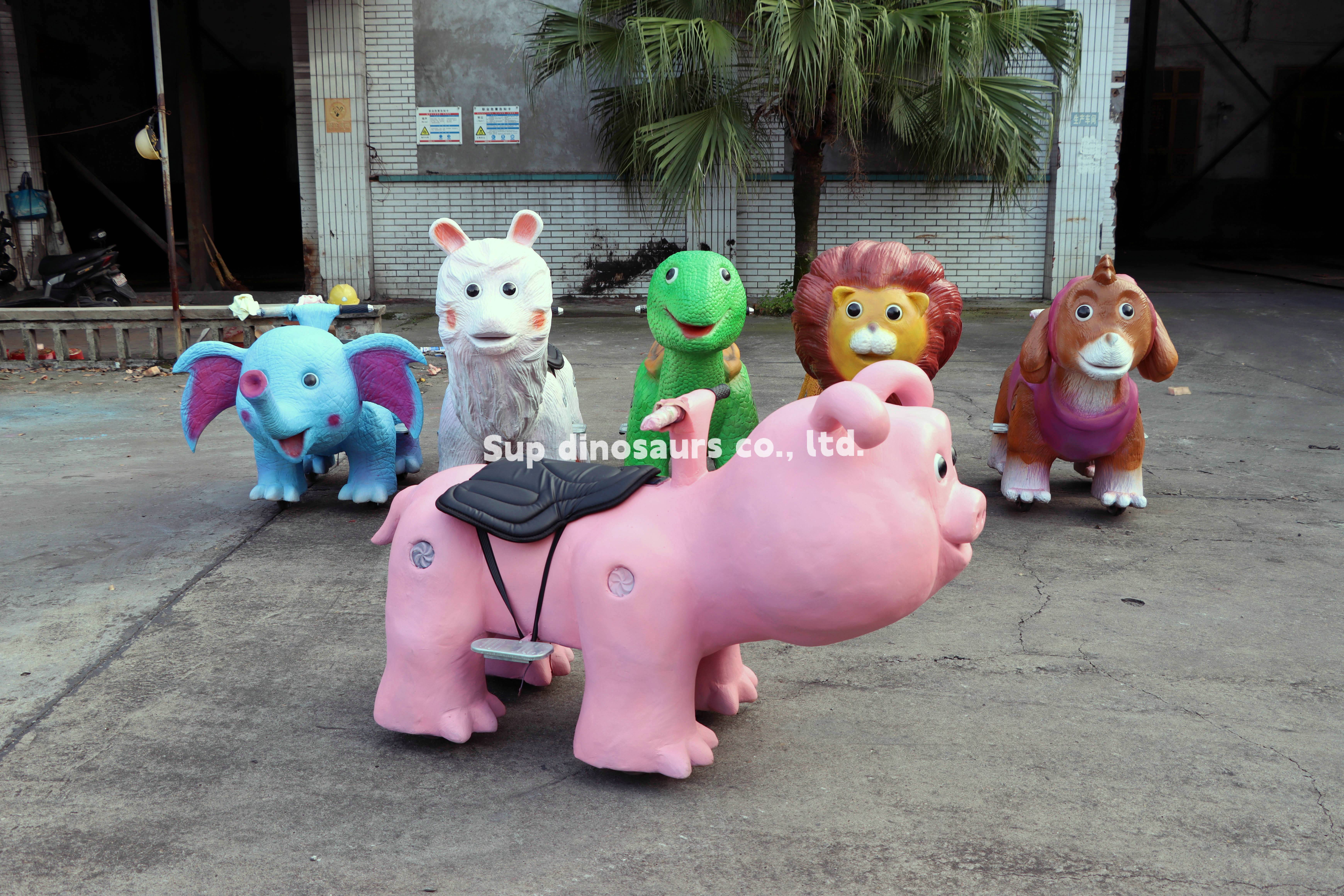 Kids walking dinosaur rides electric animal scooter for entertainment