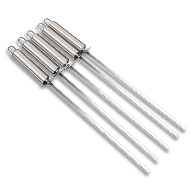 bbq kebab roasting Stainless Steel Barbecue Skewers flat meat skewers shish metal kebab bbq grill stick