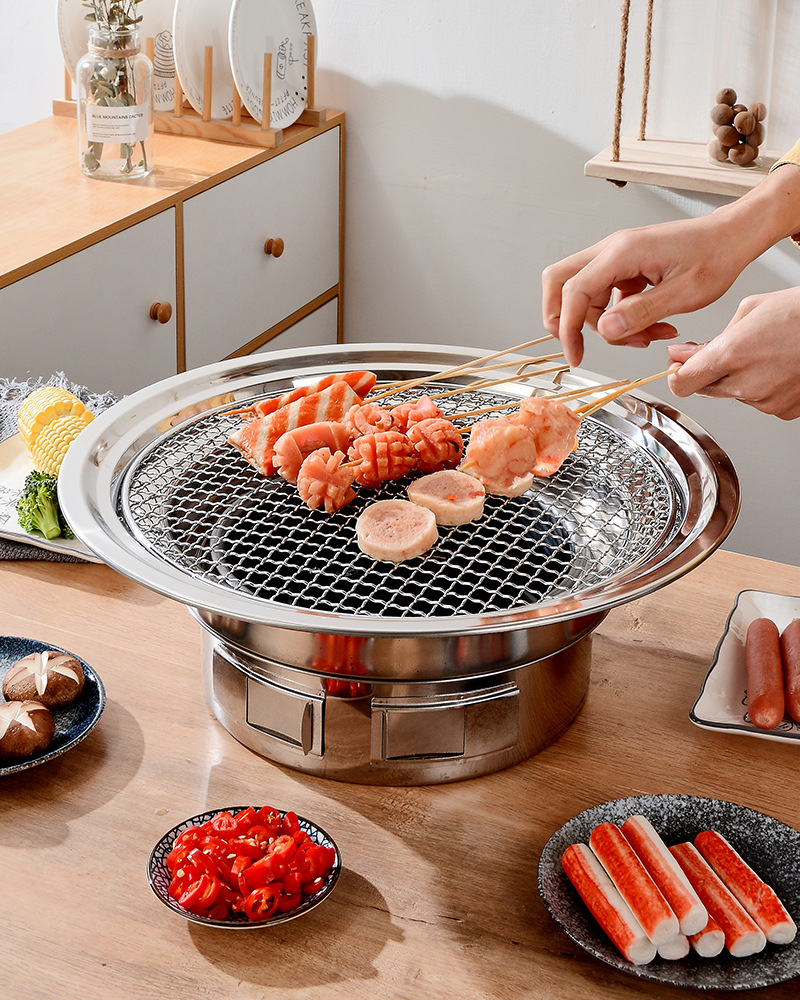 stainless steel restaurant korea bbq grill pan barbecue stove