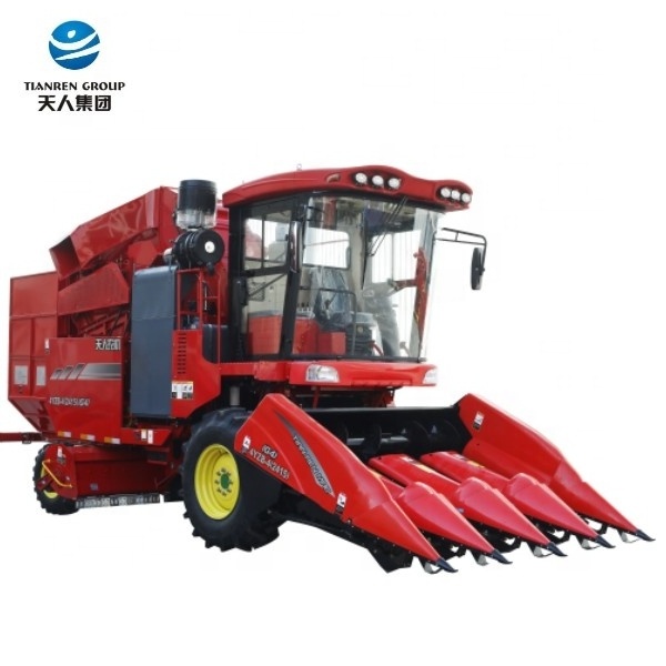 Tianren factory supplier self propelled corn combine harvester machine 3- 8 rows corn harvester can choice