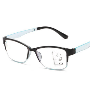 1704JJ 1pc PC Squared Frame Progressive Lens See far See near Multi-focal Presbyopia Unisex Reading Glasses