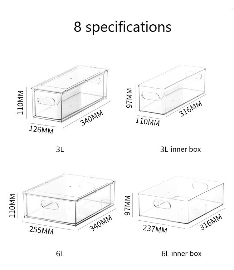 Plastic Stackable Closet Storage with Pull Out Bin Organizer Drawer for Cabinet Desk Shelf Cupboard or Cabinet Organization