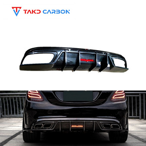 Dry Carbon Fiber W205 Rear Bumper Lip Diffuser Rear Lip For Mercedes-Benz AMG W205 C63 2015-2021 Rear Diffuser