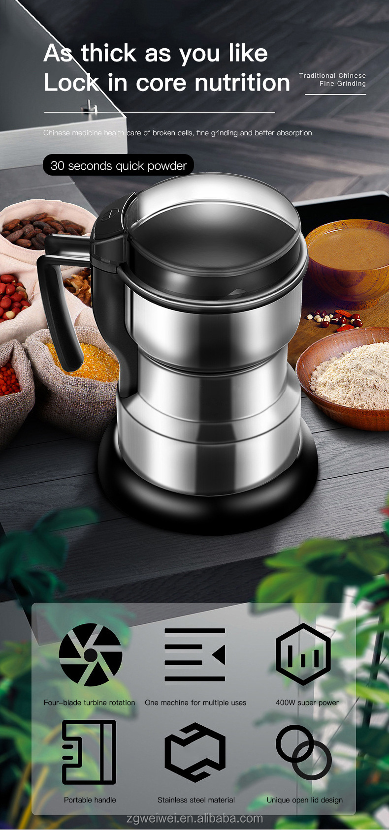 Kitchen upgrade small electric grinder home pulverizer mill mixer coffee grinder