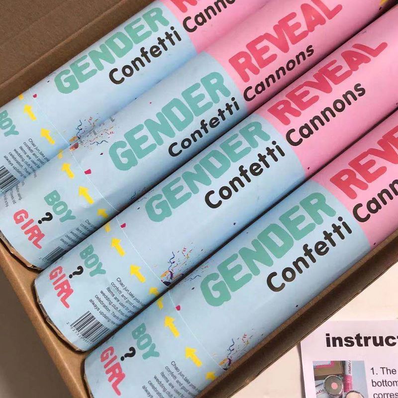 Blue Pink Boy Girl Gender Reveal Cannon Party Supplies Biodegradable Confetti Launcher Baby Shower Party Popper Confetti Cannon