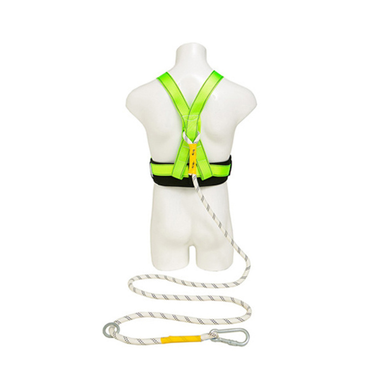 Five-Point High-Altitude Work Safety Harness Complete Body Fall Protection with Double Hook and Full Safety Rope Set